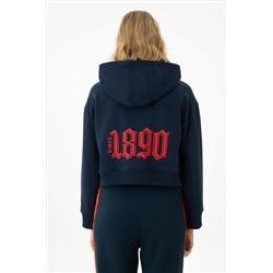 Kadın Lacivert Kapüşonlu Sweatshirt