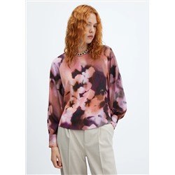Blusa floral manga abullonada