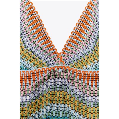 CROCHET KNIT STRAPPY DRESS