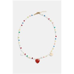 Gargantilla perlas arroz charms