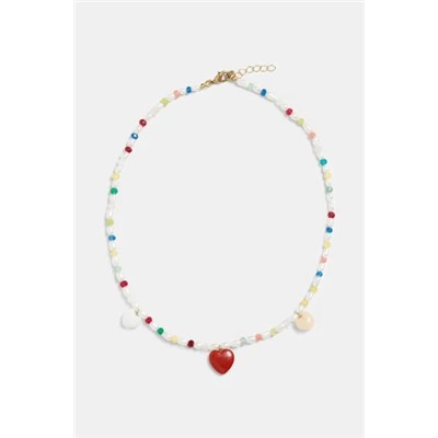 Gargantilla perlas arroz charms