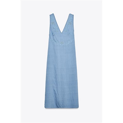 EMBROIDERED MIDI DRESS