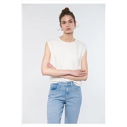Mavi Beyaz Kolsuz Tişört Regular Fit / Normal Kesim 1611435-70057