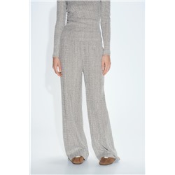 TEXTURED WIDE-LEG TROUSERS