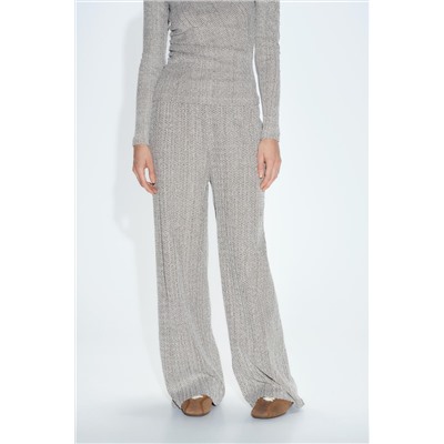 TEXTURED WIDE-LEG TROUSERS