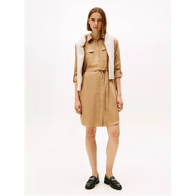 Long-Sleeve Belted Utility Shirtdress