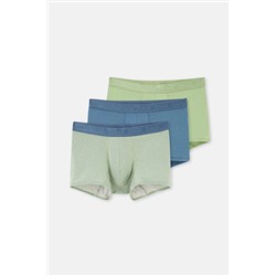 Dagi, Mavi-Yeşil 4210 3'Lü Desenli Mıcro Modal Boxer