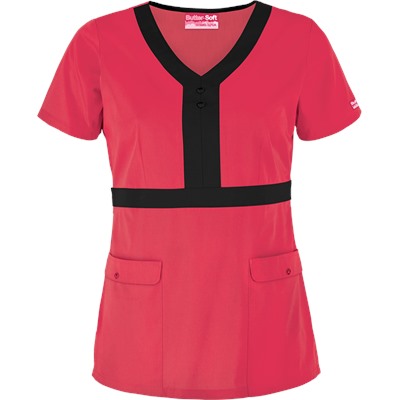 UA Butter-Soft STRETCH Scrubs by UA™ Contrast Empire Waist Top