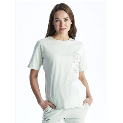 LC Waikiki Bisiklet Yaka Baskılı Kısa Kollu Kadın Pijama Takımı, LCW DREAM                                            
                                            Bisiklet Yaka Baskılı Kısa Kollu Kadın Pijama Takımı