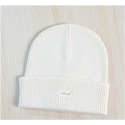 Зимняя теплая хлопковая шапка с вышитыми буквами и объемной вязкой LACOST*E ОРИГИНАЛ!