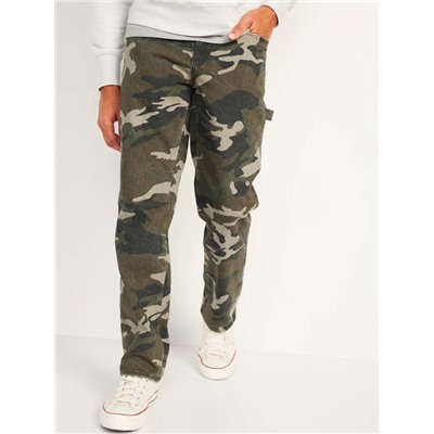Loose Camo Non-Stretch Carpenter Jeans for Men
