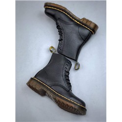 Dr. Martens Martin 1460 классической серии с 8 отверстиями из мягкой матовой кожи личи черного цвета для мужчин и женщин