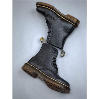 Dr. Martens Martin 1460 классической серии с 8 отверстиями из мягкой матовой кожи личи черного цвета для мужчин и женщин