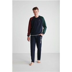 U.S. Polo Assn. - Erkek Lacivert Yuvarlak Yaka Pijama Takımı 18718