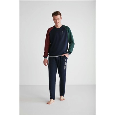 U.S. Polo Assn. - Erkek Lacivert Yuvarlak Yaka Pijama Takımı 18718