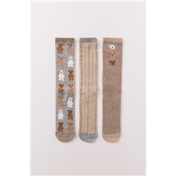 Pack 3 calcetines largos algodón osos