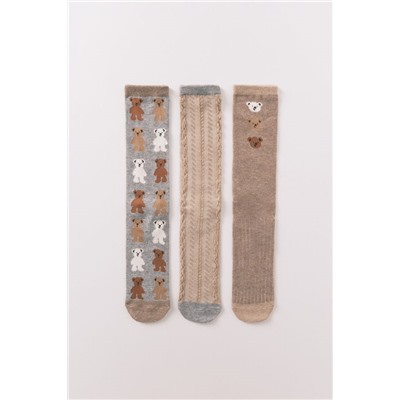 Pack 3 calcetines largos algodón osos