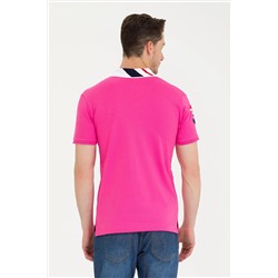 Erkek Fuşya Basic Polo Yaka Tişört