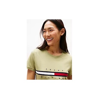 Embroidered Flag Stripe Logo T-Shirt