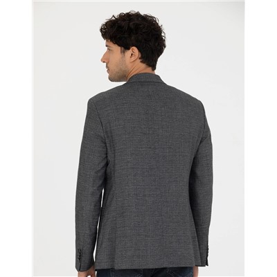 Füme Keten Karışımlı Blazer Ceket