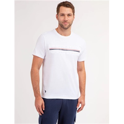 EMBOSSED SIGNATURE STRIPE JERSEY T-SHIRT