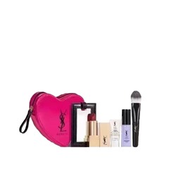 Подарочный набор YS*L Saint Lauren*t  , поставка в Китай из Франции 🇫🇷  вариант 🎁 к 8 марта  .. косметичка, кисточка для макияжа, помада (Lipstick 1966) , солнцезащитный крем для лица (spf 50), сыворотка