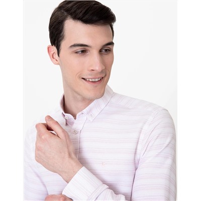 Gül Kurusu Slim Fit Uzun Kollu Gömlek