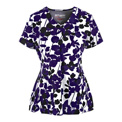 Grey's Anatomy Scrubs Signature Fauna Print Top