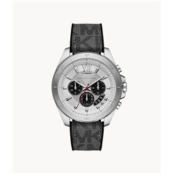 Michael Kors Brecken Chronograph Black Silicone with Gray PVC Inlay Watch