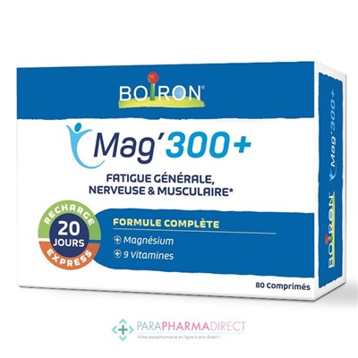 Boiron Mag'300+ - Fatigue Générale, Nerveuse & Musculaire 80 comprimés