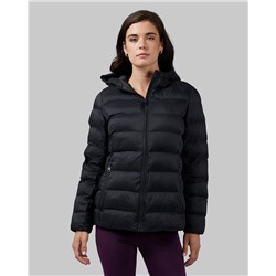 WOMEN'S LIGHTWEIGHT POLY-FILL PACKABLE HOODED JACKET
