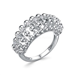 Серьги-пусеты из серебра с фианитами родированные 221-10-284р