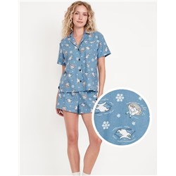 Flannel Pajama Short Set for Women