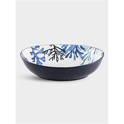 Салатник, 32х26 см, 3 л, керамика К, белый, овальный, Синие кораллы, Blue Coral