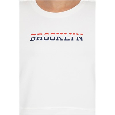 Kadın Ekru Bisiklet Yaka Sweatshirt