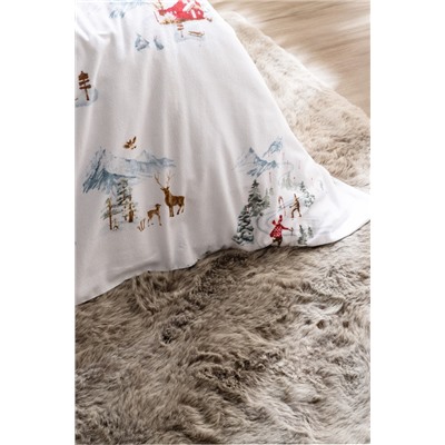 Neiger King Size %100 Pamuk Flanel Nevresim Takımı - Beyaz