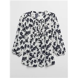 Print Blouson Sleeve Top