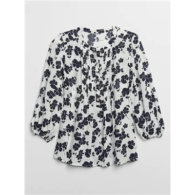 Print Blouson Sleeve Top