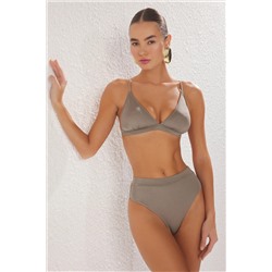 TRENDYOLMİLLA Vizon Üçgen Yüksek Bel High Leg Hipster Bikini Takımı TBESS22BT0016