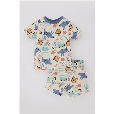 Defacto Erkek Bebek Safari Kısa Kollu Penye 2'li Pijama Takımı A6597A523HS