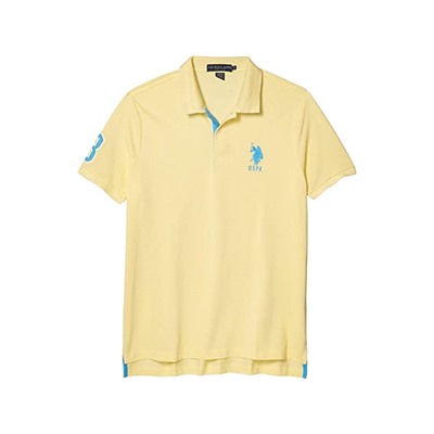 U.S. POLO ASSN. Slim Fit Big Horse Polo w/ Stripe Collar