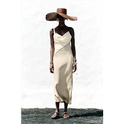 CONTRAST MIDI DRESS