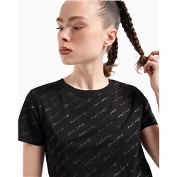 REGULAR FIT JERSEY T-SHIRT WITH ALLOVER ASV LOGO