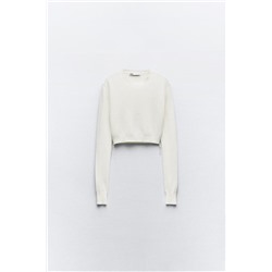 FEW ITEMS LEFT PLAIN KNIT SWEATER WITH CONTRAST TOPSTITCHING