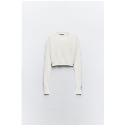 FEW ITEMS LEFT PLAIN KNIT SWEATER WITH CONTRAST TOPSTITCHING
