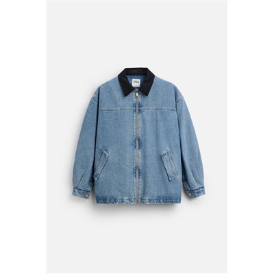CAZADORA DENIM CUELLO COMBINADO