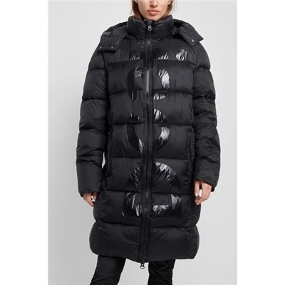 Chaqueta larga acolchada capucha