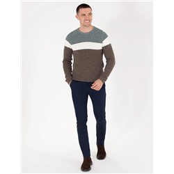 Lacivert Slim Fit Kanvas Pantolon