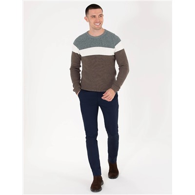 Lacivert Slim Fit Kanvas Pantolon