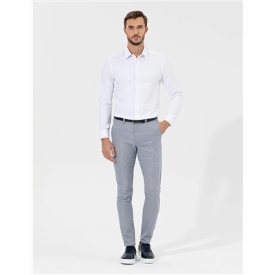 Lacivert Slim Fit Beli Lastikli Kanvas Pantolon